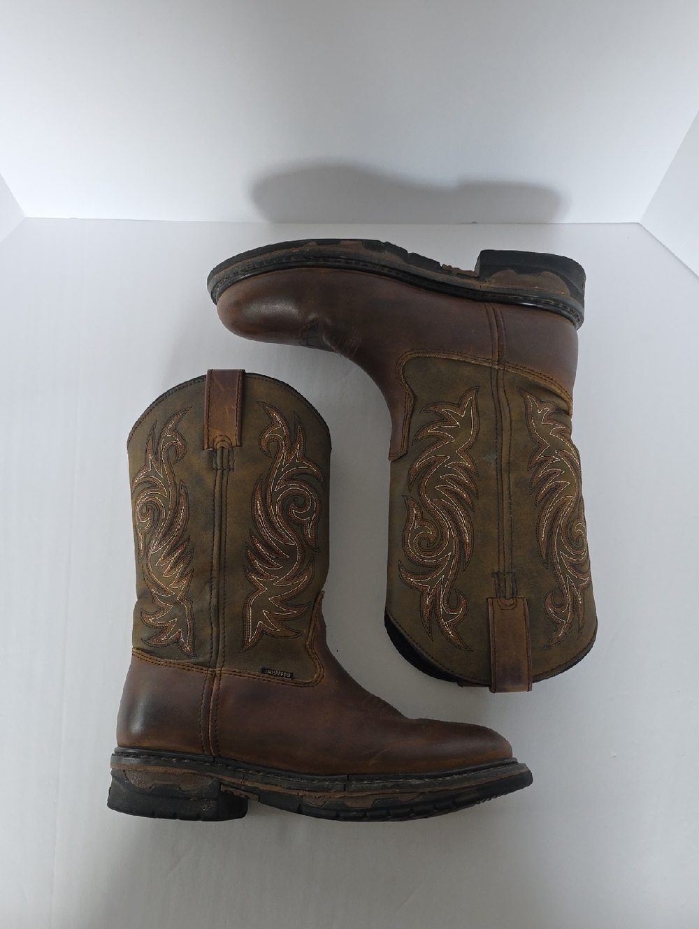 Laredo Men's(7.5D) Leather Pull-On Western Work Boots